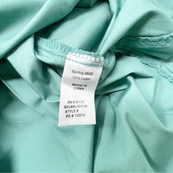 FRESH PRODUCE Women’s Green Collared SHEETING  TUNIC Top Tunic Popover Sz M - Picture 5 of 5